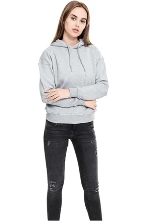 Urban classics Felpa con Cappuccio Donna Invernale, Pullover Caldo Manica Lunga, Maglione Pesante per Ragazza, Colore grey, Taglia XS
