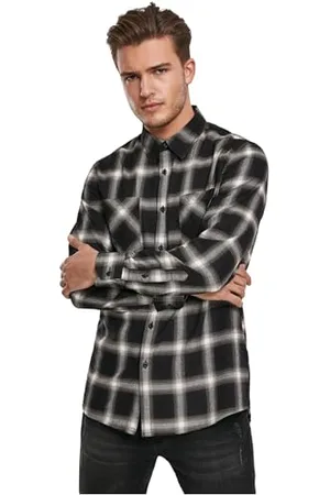 Urban classics Hemd Checked Flanell Shirt 6 Camicia, (Black/White), 5XL Uomo