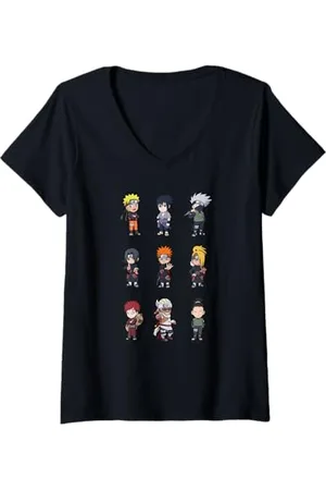 Naruto Donna Shippuden Deformato 9 su Maglietta con Collo a V
