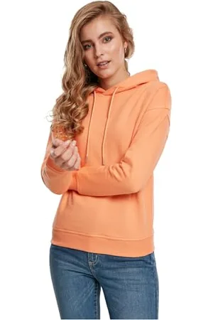 Urban classics Felpa con Cappuccio Donna Invernale, Pullover Caldo Manica Lunga, Maglione Pesante per Ragazza, Colore papaya, Taglia XS