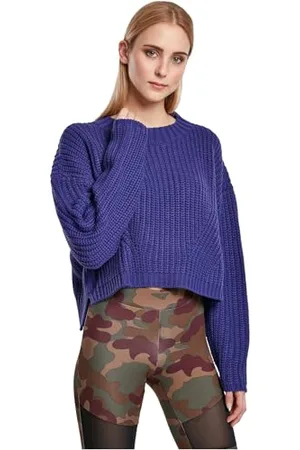 Urban classics Ladies Wide Oversize Sweater, Maglia, Donna, (Blue Purple), S