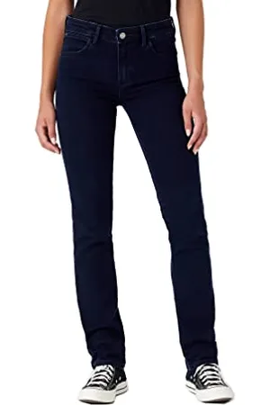 Wrangler Straight Jeans, (Blue Black), 42W / 32L Donna