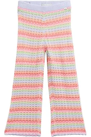TOM TAILOR 1046835 Pantaloni Wide Leg, 37789-Rosa Multicolore a Righe, 116-122 cm Bambina