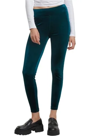 Urban classics Ladies High Waist Velvet Leggings, (Teal), 4XL Donna