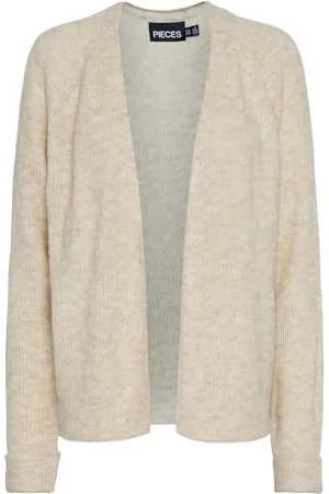 Pieces® Pcellen LS-Cardigan Noos BC Maglione, White Pepper, S Donna