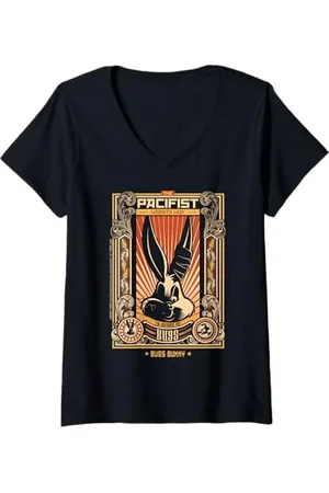 LOONEY TUNES Donna The Pacifist Wabbits ha vinto la rivoluzione dei coniglietti degli insetti Maglietta con Collo a V