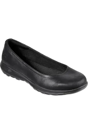 Skechers Go Walk Lite - Gem, Ballerine punta chiusa Donna, Black Textile Trim Bbk, 37 EU