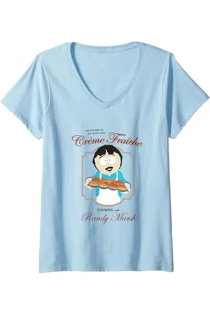 South Park Donna - Serie cartoni animati Randy Marsh, in crema Maglietta con Collo a V