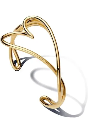 PANDORA Essence 563808C00-1 - Bracciale a forma di cuore organico, in lega di metallo dorato, 17 cm, 17 cm, Argento sterling, Nessuna pietra preziosa