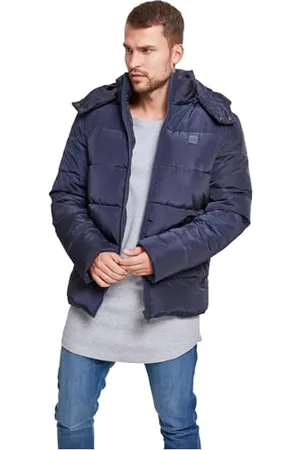 Urban classics Giacca da Uomo con Cappuccio Rimovibile, Giacca con Zip e Polsini Elastici, Giacca Impermeabile, Taglie S - 5XL