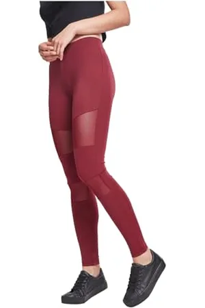 Urban classics Leggings, Sportivi a Vita Alta con Inserti Mesh Elasticizzati con Vestibilità Regolare e Gamba Affusolata, da Donna, (Port), XXXXXL