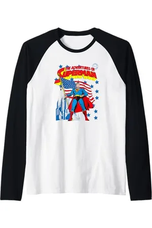 DC Comics Originals Superman Save The World Maglia con Maniche Raglan