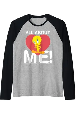 LOONEY TUNES All About Me Titti Cuore Personaggio Amore - Maglia con Maniche Raglan