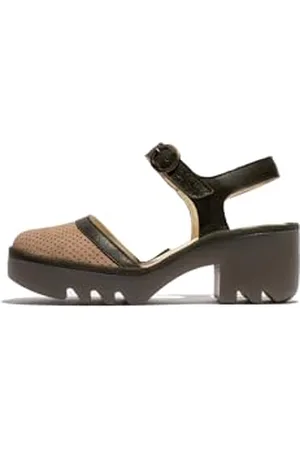 Fly London TEYO583FLY, Sandal Donna, Taupe/Khaki, 41 EU
