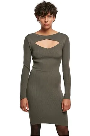 Urban classics Abito da Donna, (Olive), XL