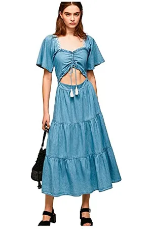 Pepe Jeans Aitana, Vestito Donna, (Blue),L
