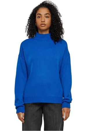 Urban classics Ladies Oversize Turtleneck Sweater Felpa, (Brightblue 01434), X-Small Donna