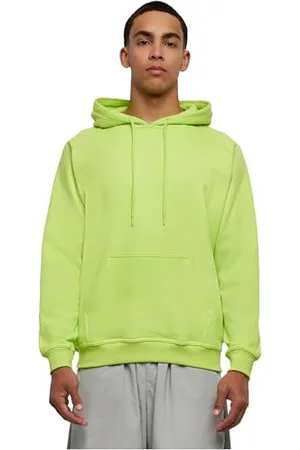 Urban classics Felpa con Cappuccio per Uomo, Invernale, Hoody Tinta Unita, Basic Casual Style, Colore: giallo, Taglia: 4XL