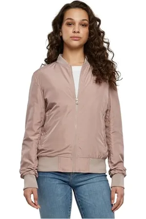 Urban classics Giubbotto Bomber da Donna con Polsini a Coste, Giacca a Vento Leggera, Giubbottino Bomber a Maniche Lunghe con Cerniera e Tasche, Colore: , Taglia: XXL