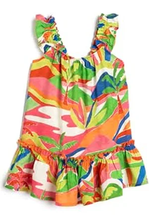 Koton Floral Dress Relax Cut Sleeveless Ruffle Viscose, Vestito Baybgirls, (2D1)