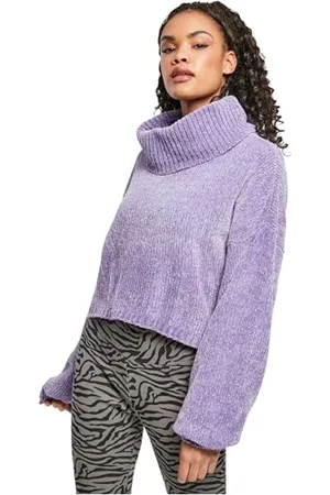 Urban classics Ladies Short Chenille Turtleneck Sweater-Pantaloncini da Donna Maglia di Tuta, , XS