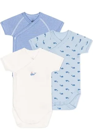 Petit Bateau A0ccz Body Nascita A Maniche Corte, , 0-3 Mesi (Pacco da 3) Unisex-Bimbi