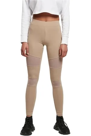 Urban classics Leggings, Sportivi a Vita Alta con Inserti Mesh Elasticizzati con Vestibilità Regolare e Gamba Affusolata, da Donna, (Softtaupe), XL