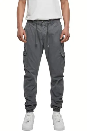 Urban classics Pantaloni Cargo Uomo in Stile Militare, Pantaloni Slim Fit, Polsini alle Caviglie, Colore: Grigio , Taglia: L