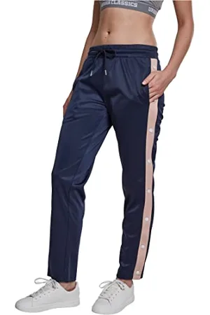 Urban classics Ladies Button Up Track Pants, Pantaloni, Donna, Blu (Navy/Lightrose/White 01331), 36W