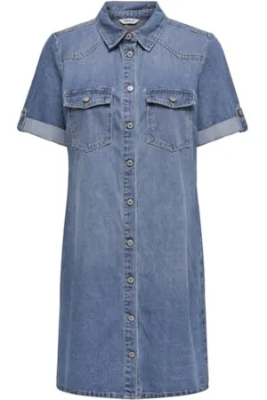 ONLY Onllisa S/S DNM Dress Gua, , XL Donna