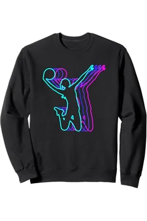 Threadrock Vintage Retro Classico Ragazze Giocatore di Basket Felpa