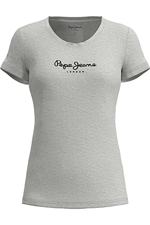 Pepe Jeans New Virginia Maglietta da Donna Slim Fit a Maniche Corte, Grigia (Grey Marl), XS