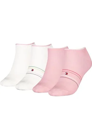 Tommy Hilfiger Rib Shine Scarpe da Ginnastica, Pink/White, 35-38 (Pacco da 4) da Donna