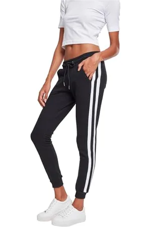Urban classics Ladies College Contrast Sweatpants Pantaloni, (Black/White/Black 01293), W26 (Taglia Produttore: X-Small) Donna