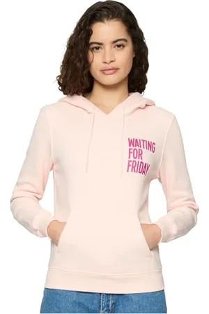 Mister Tee Felpa con Cappuccio da Donna Waiting for Friday, Colore: Rosa, XS