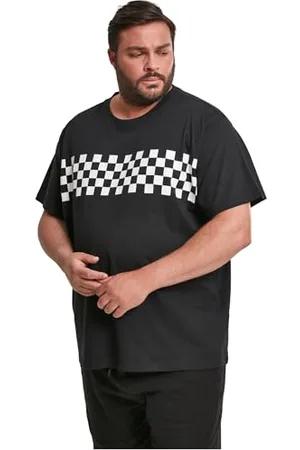 Urban classics Check Panel Tee T-Shirt, (Black/White 00826), XXXXX-Large Uomo
