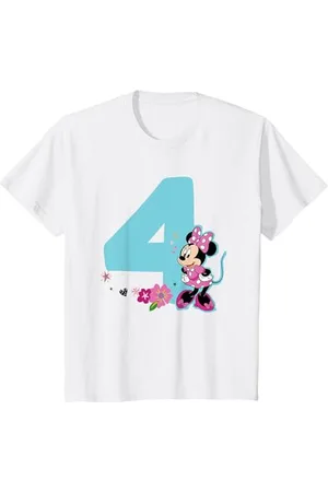Disney Bambino Minnie Mouse 4 Compleanno Maglietta