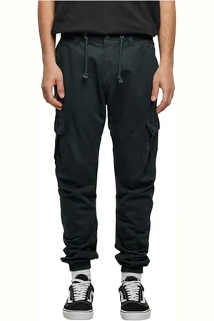 Urban classics Pantaloni Cargo Uomo in Stile Militare, Pantaloni Slim Fit, Polsini alle Caviglie, Colore: Verde, Taglia: M