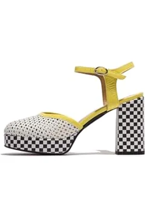 Fly London ELZA241FLY, Pumps Donna, White/Lemon, 38 EU