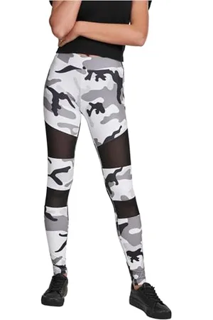 Urban classics Leggings Donna Motivo Mimetico con Retina Trasparente, Camo Tech Mesh, Materiale Opaco - Pantaloni Sportivi, Taglia: 5XL Colore