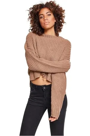 Urban classics Ladies Wide Oversize Sweater, Maglia, Donna, (Taupe), XXL