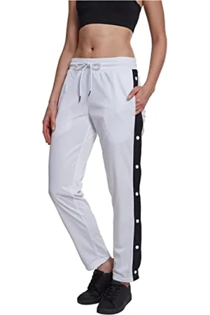 Urban classics Ladies Button Up Track Pants, Pantaloni, Donna, (Wht/Blk/Wht 00863), 36W