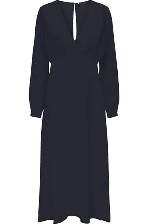 ONLY Onlalma Life Poly Jen Long Dress Solid Vestito, , M Donna