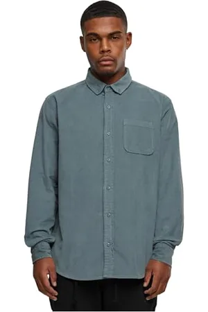 Urban classics Corduroy Shirt, Camicia, Uomo, (Dusty Blue), S