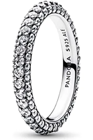 PANDORA Timeless Anello a fila singola in Sterling con pavé e zirconi cubici trasparenti, 56