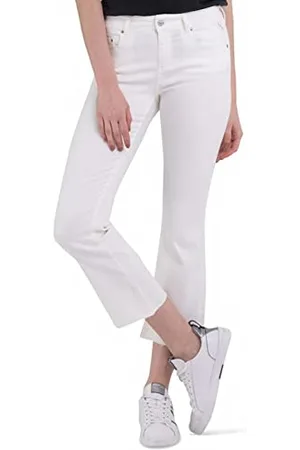 Replay Faaby Flare Crop, Jeans Donna, 100 Bianco Naturale, 31W / 26L