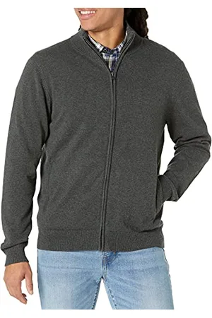 Amazon Maglione in Cotone con Cerniera Integrale Uomo, , L