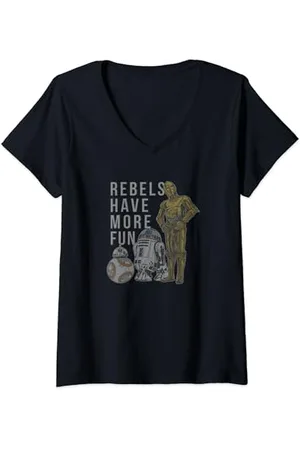 STAR WARS Last Jedi Droids Rebels Have More Fun Gold Maglietta con Collo a V