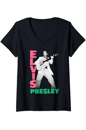 Elvis Presley Official 1956 Maglietta con Collo a V