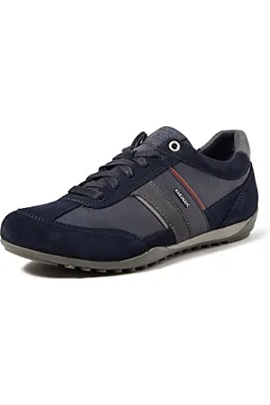 Geox U Wells C, Sneakers Uomo, Blu/Rosso (Navy/Dk Burgundy), 39 EU